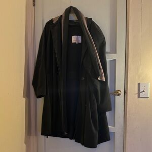 New York Harbor Black Trench Coat